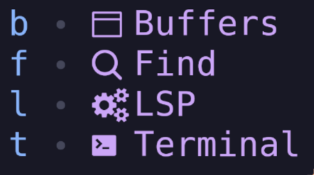 Which-key buffer with a nerd-font emoji and custom text